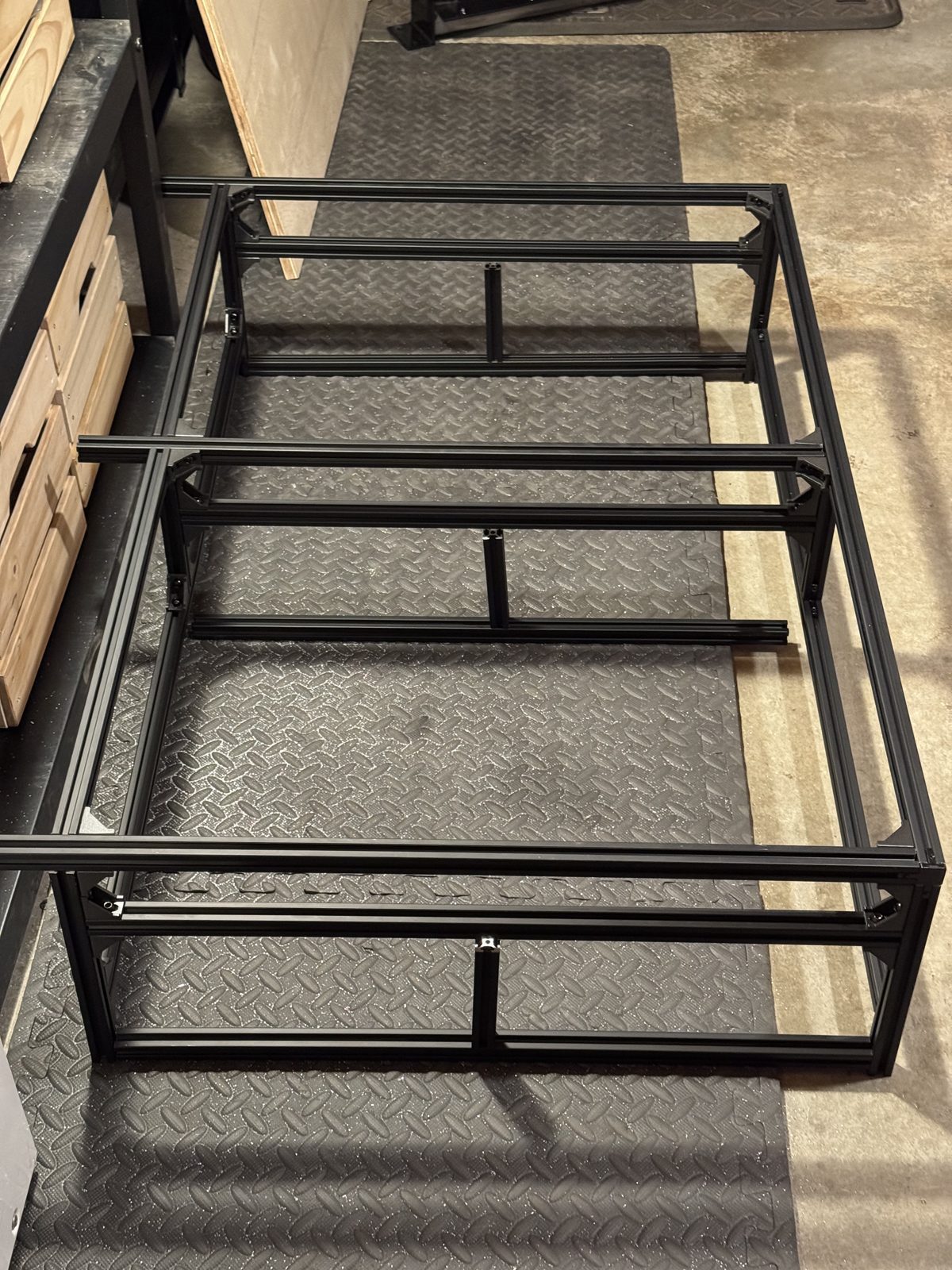 The bare frame assembled on the shop floor