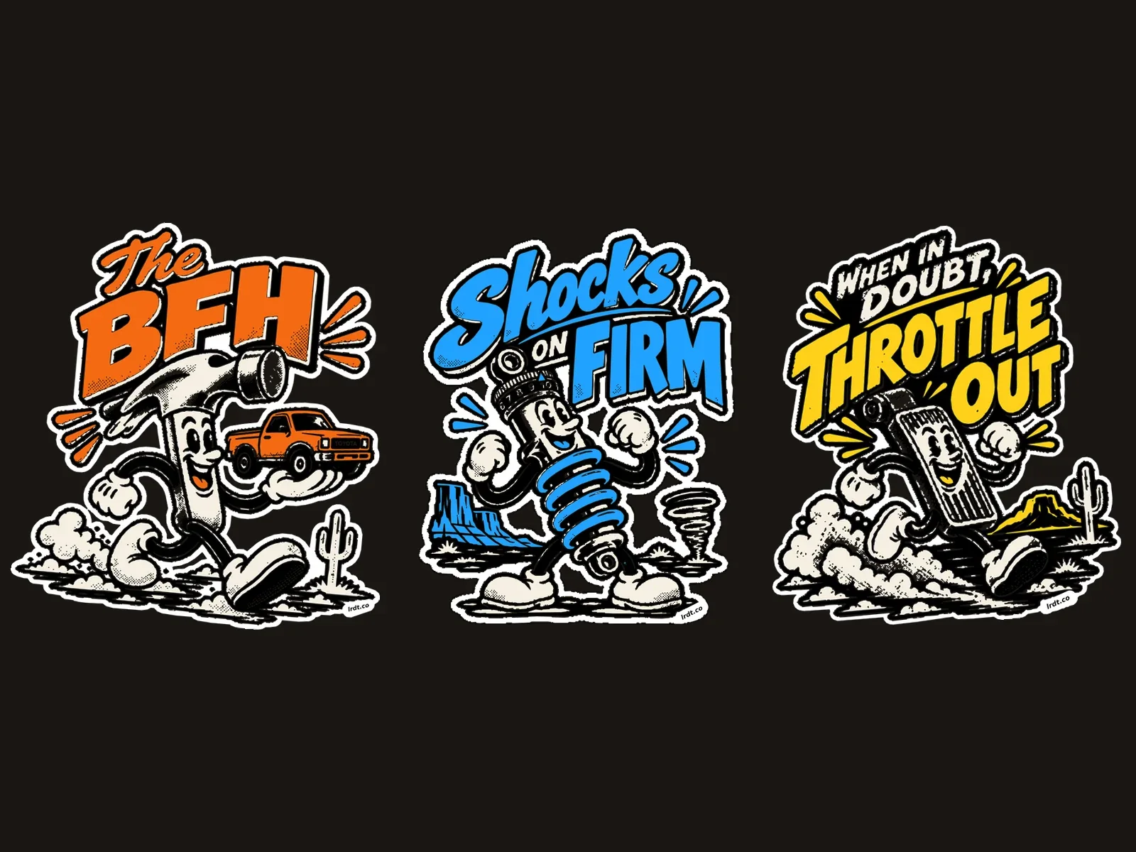 The three character stickers