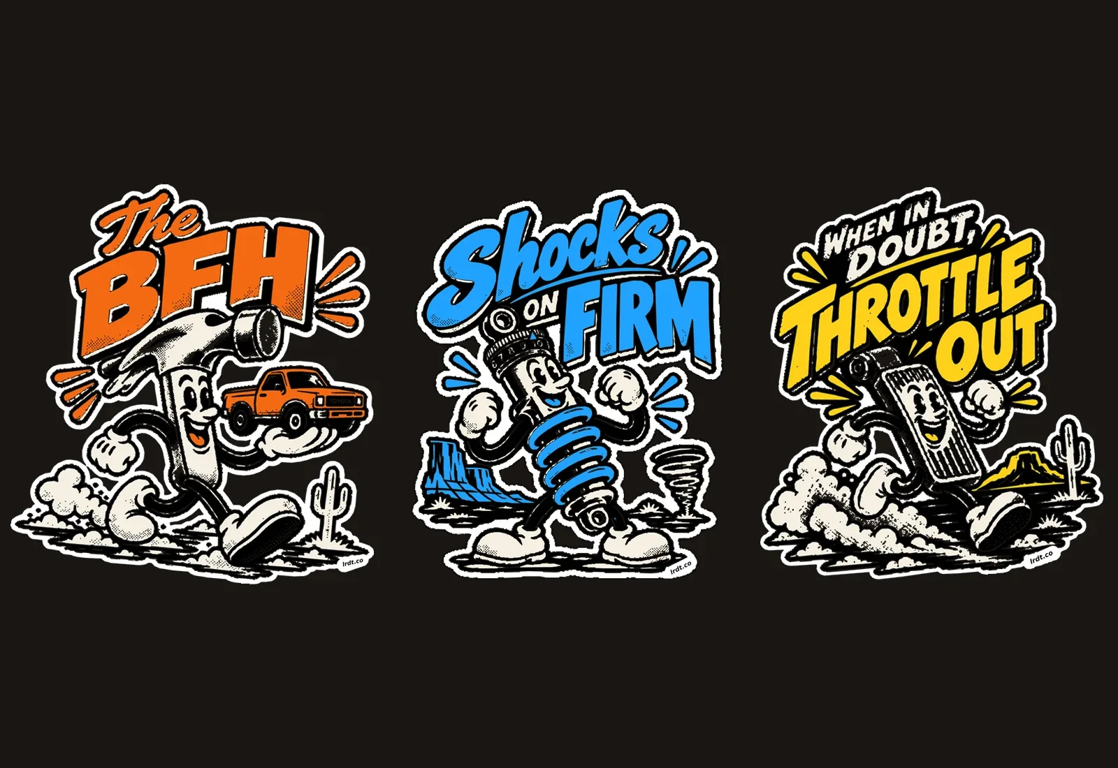 The three character stickers